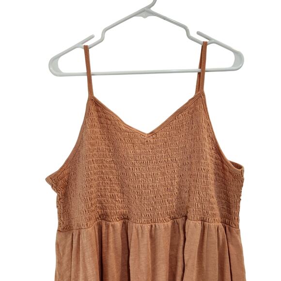 Torrid Smocked V-Neck Babydoll Cami Tank Top Chic Casual Summer Orange Size 3X - Picture 3 of 7